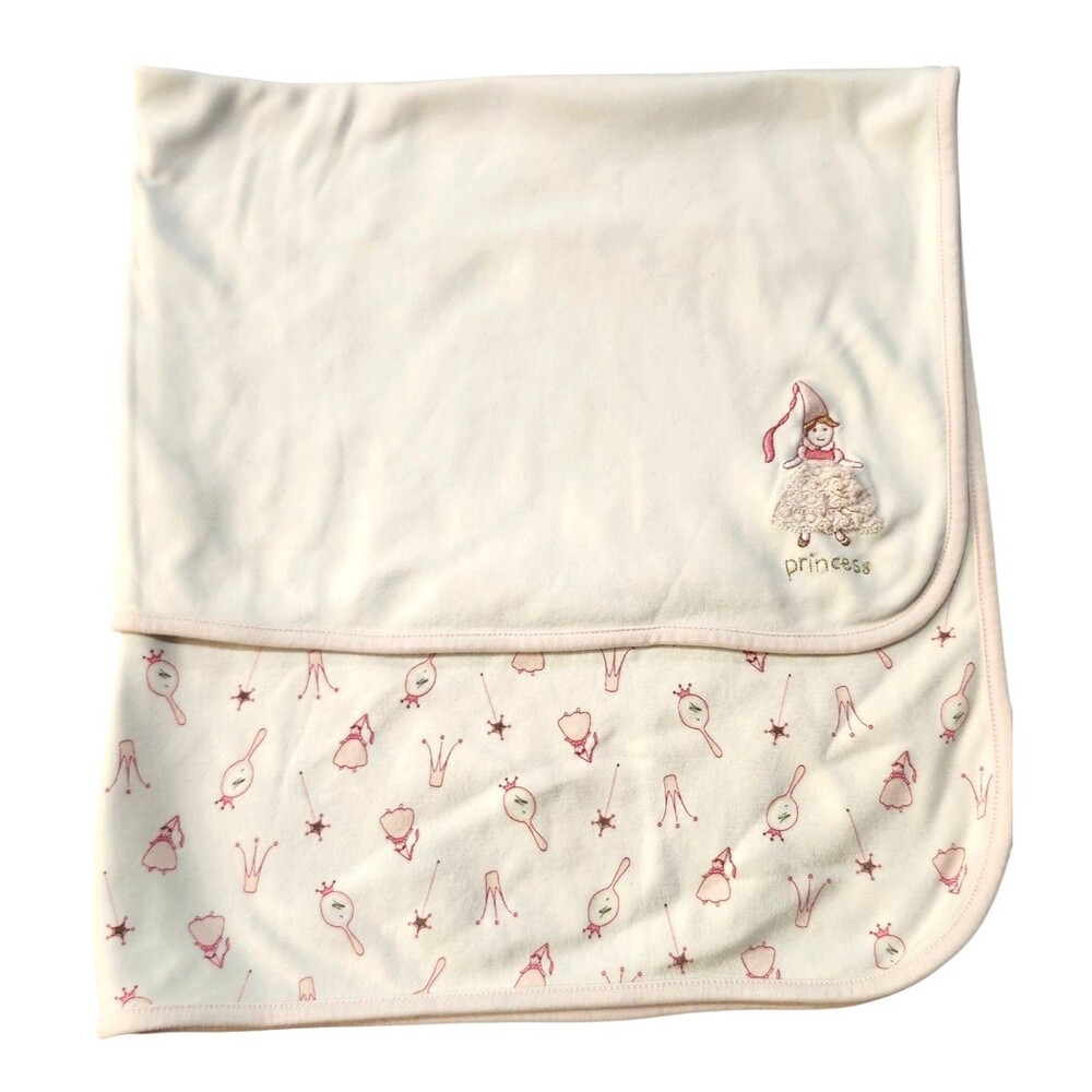 Vintage Gymboree 2004 PRINCESS Baby Blanket 100% Cotton  *Read flaws
